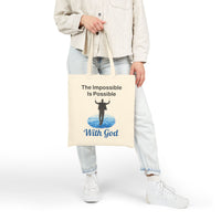 Cotton Canvas Tote Bag, Walk on Water Man