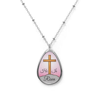Inspirational oval pendant necklace with