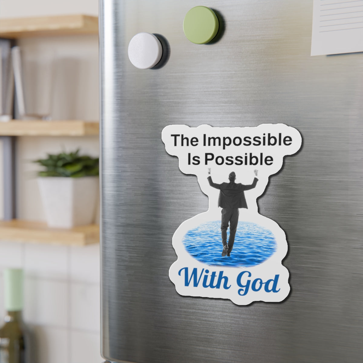 Vinyl Die-Cut Magnet, Walk on Water Man