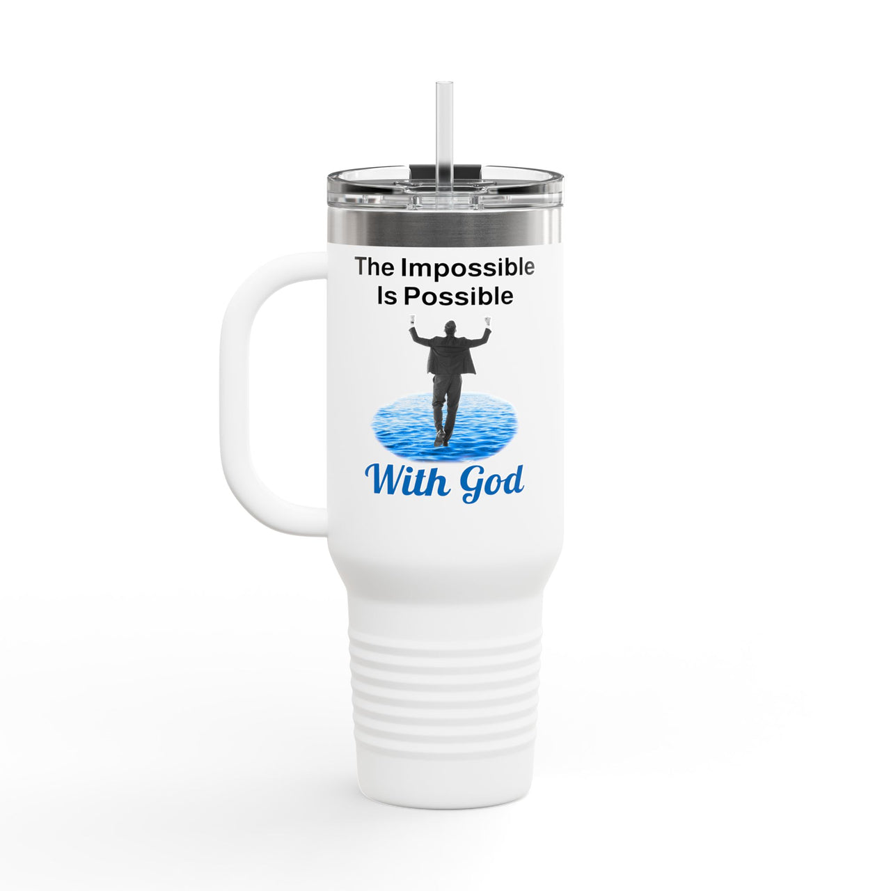 Polar Camel Travel Mug - 40oz Stainless Steel, Walk on Water Man