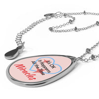 Inspirational oval pendant necklace with