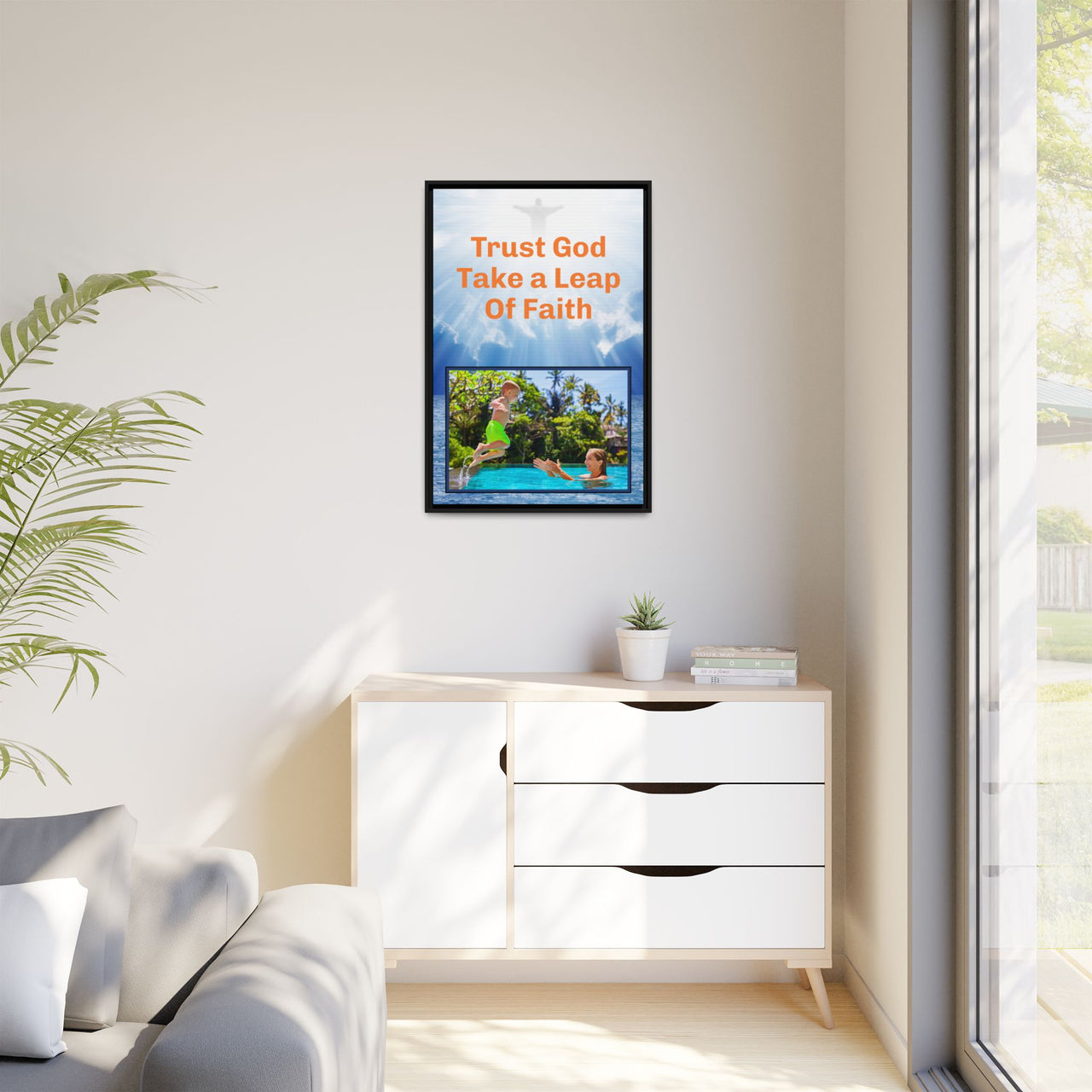 Framed Canvas Wall Art, Leap of Faith
