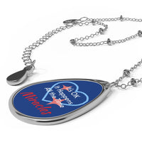 Inspirational oval pendant necklace with