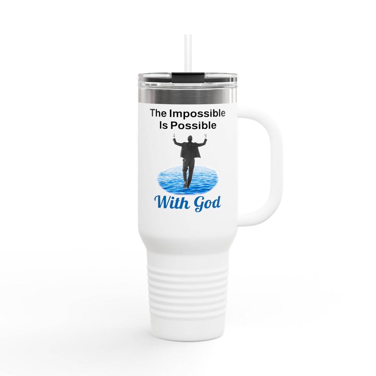 Polar Camel Travel Mug - 40oz Stainless Steel, Walk on Water Man