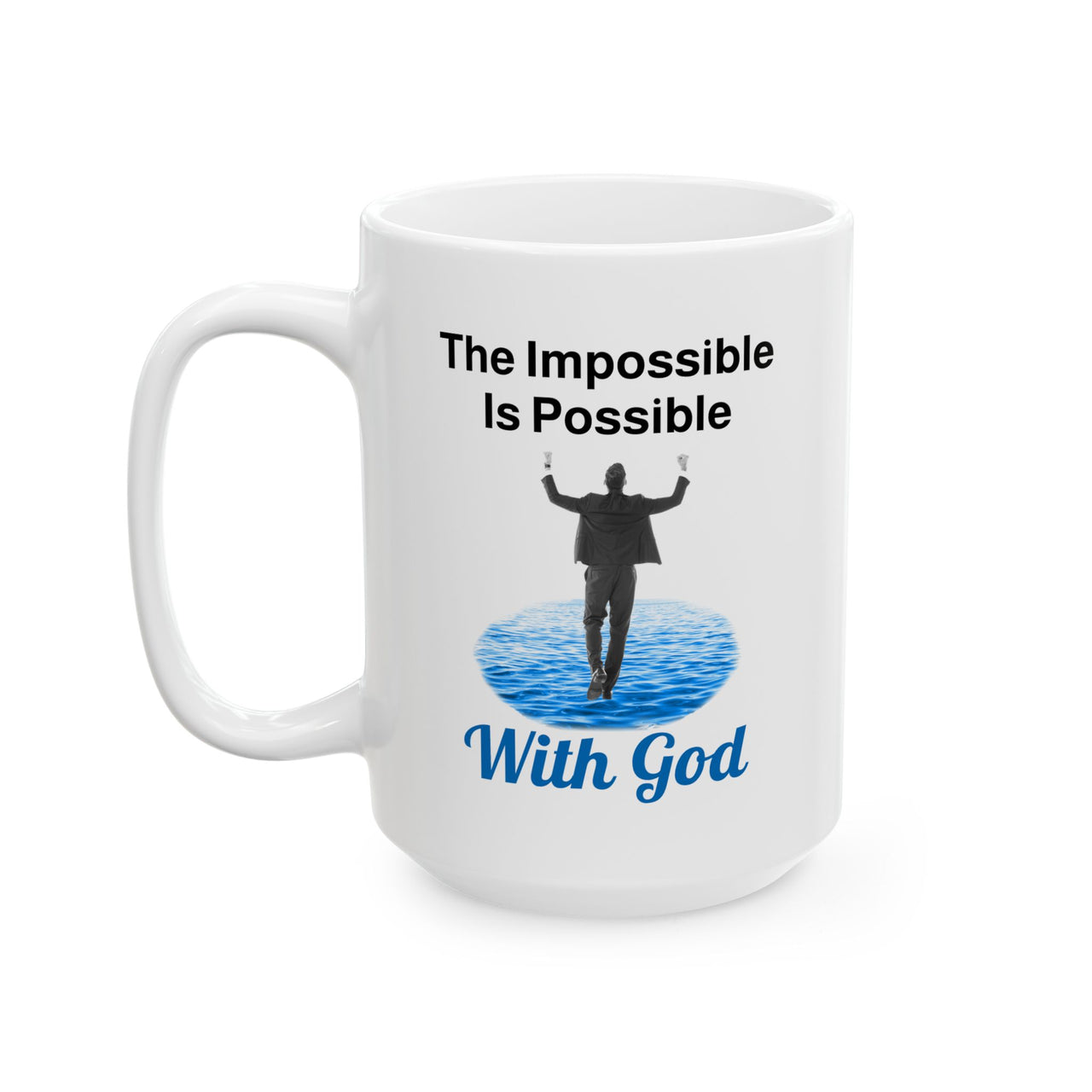 Ceramic Mug (11oz, 15oz), Walk on Water Man