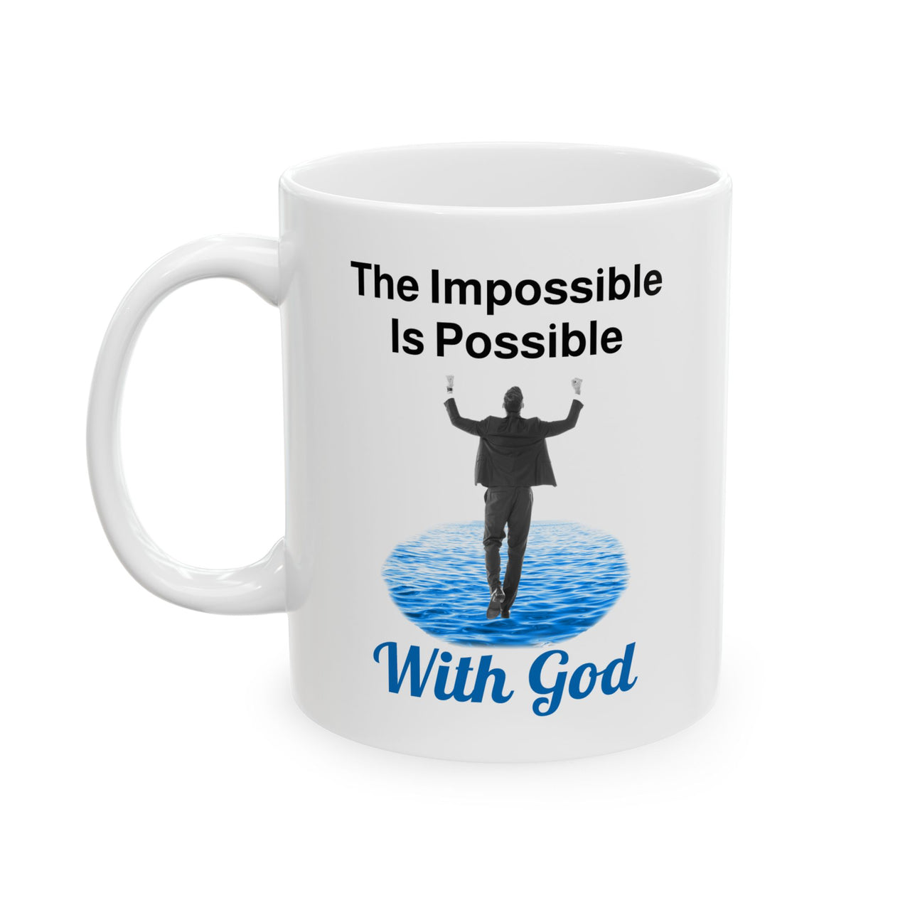 Ceramic Mug (11oz, 15oz), Walk on Water Man