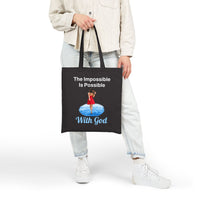 Cotton Canvas Tote Bag, Walk on Water Woman
