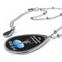 Inspirational oval pendant necklace with