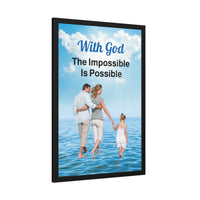 Wood Framed Poster with Shatter-Proof Plexiglass, Walk on Water Family