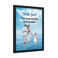 Wood Framed Poster with Shatter-Proof Plexiglass, Walk on Water Family