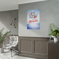 Inspirational poster with “Miracles Happen” design with the message