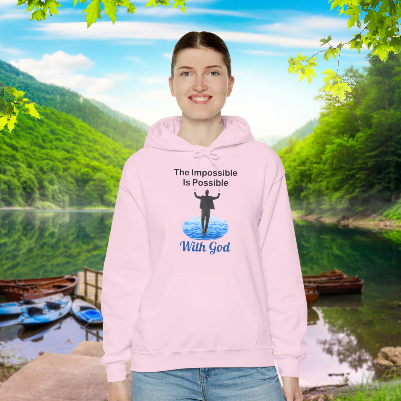 Gildan Adult Unisex Hoodie, Walk on Water Man