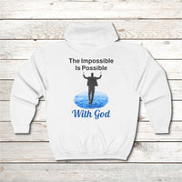 Gildan Adult Unisex Zip-Up Hoodie, Walk on Water Man (Image on back)