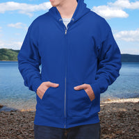 Gildan Adult Unisex Zip-Up Hoodie, Walk on Water Man (Image on back)