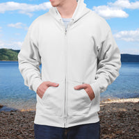 Gildan Adult Unisex Zip-Up Hoodie, Walk on Water Man (Image on back)