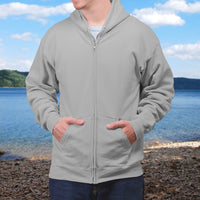 Gildan Adult Unisex Zip-Up Hoodie, Walk on Water Man (Image on back)