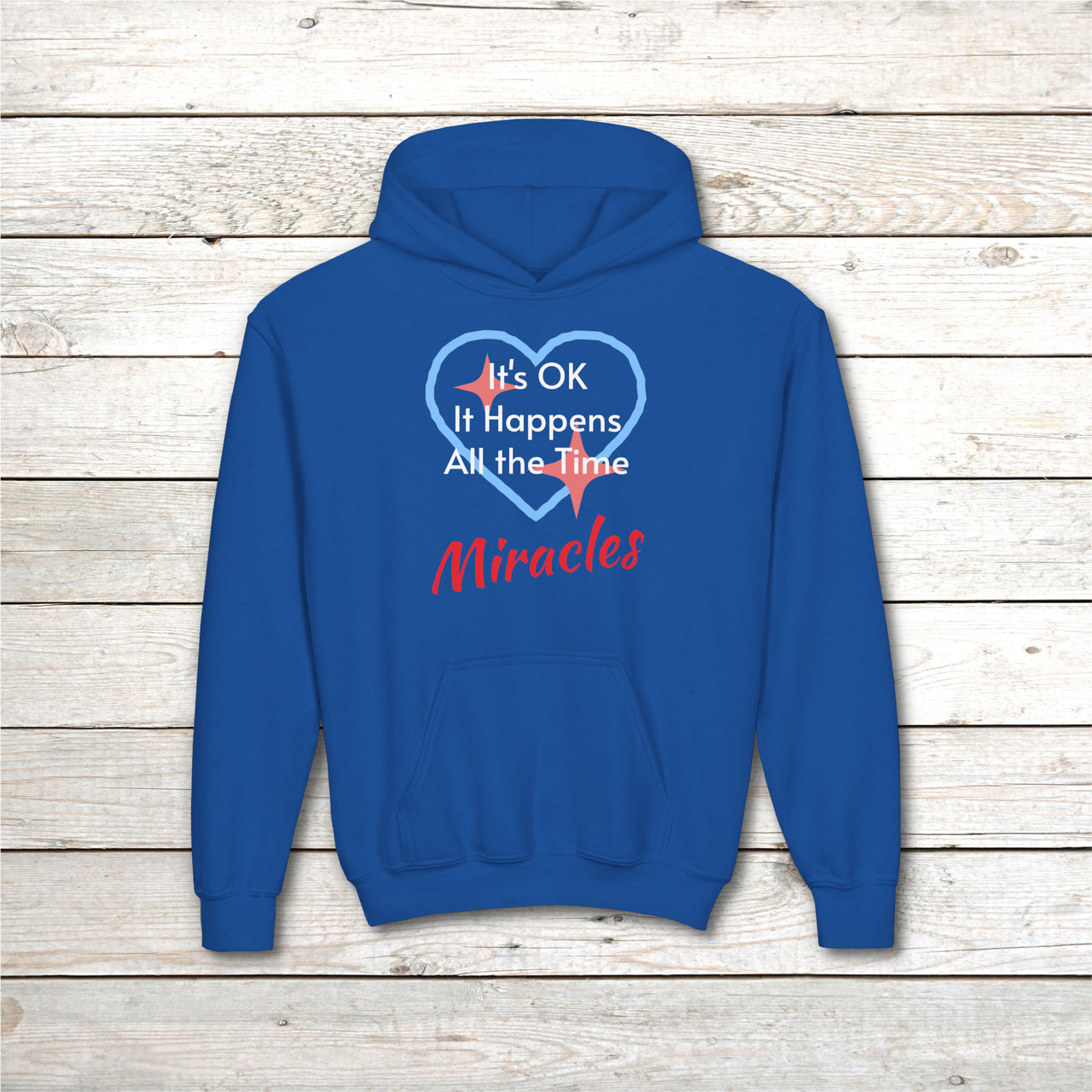 Gildan Youth Unisex Hoodie, Miracles Happen