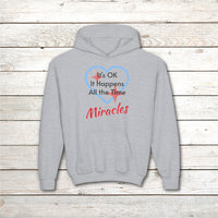 Gildan Youth Unisex Hoodie, Miracles Happen