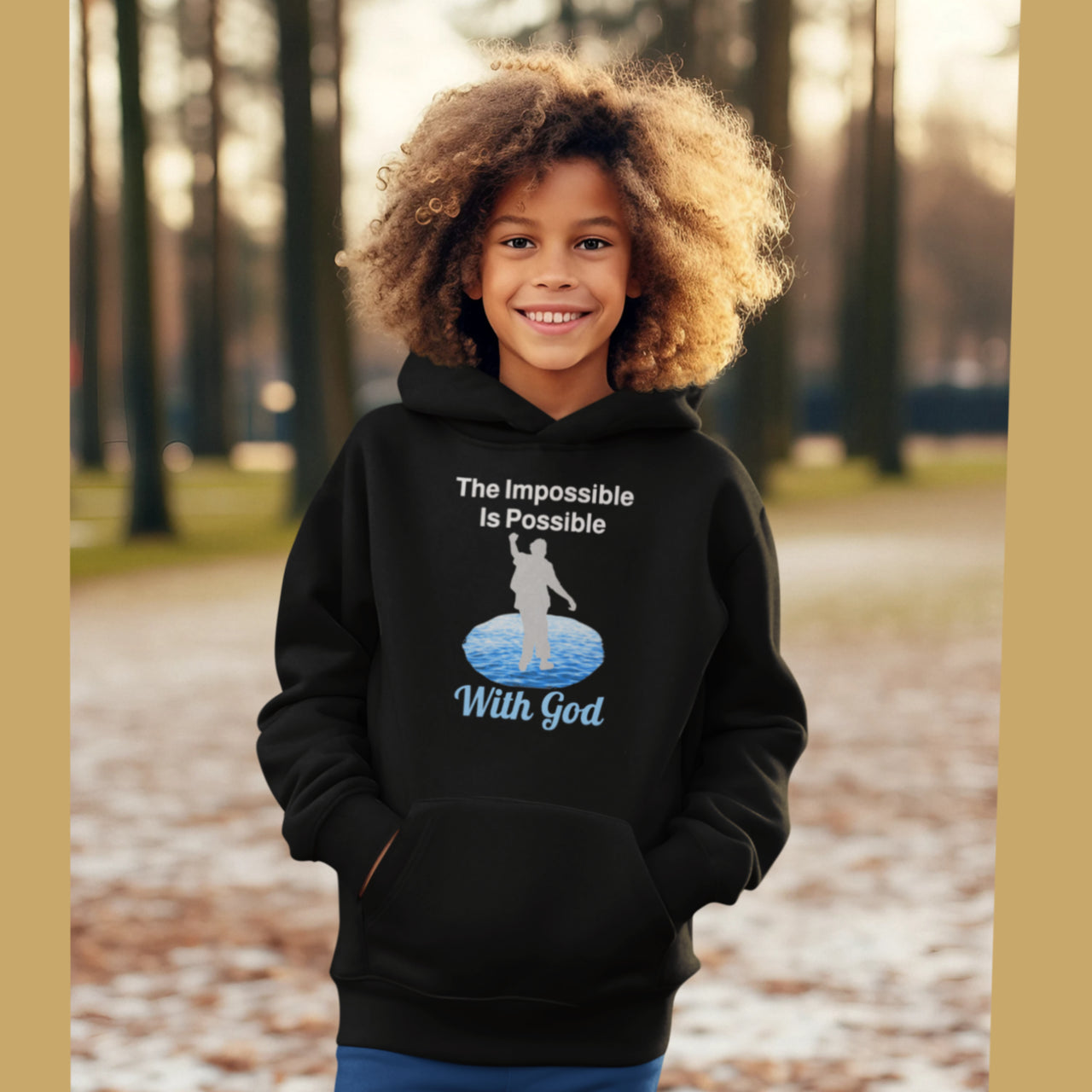Gildan Youth Unisex Hoodie, Walk on Water Teen