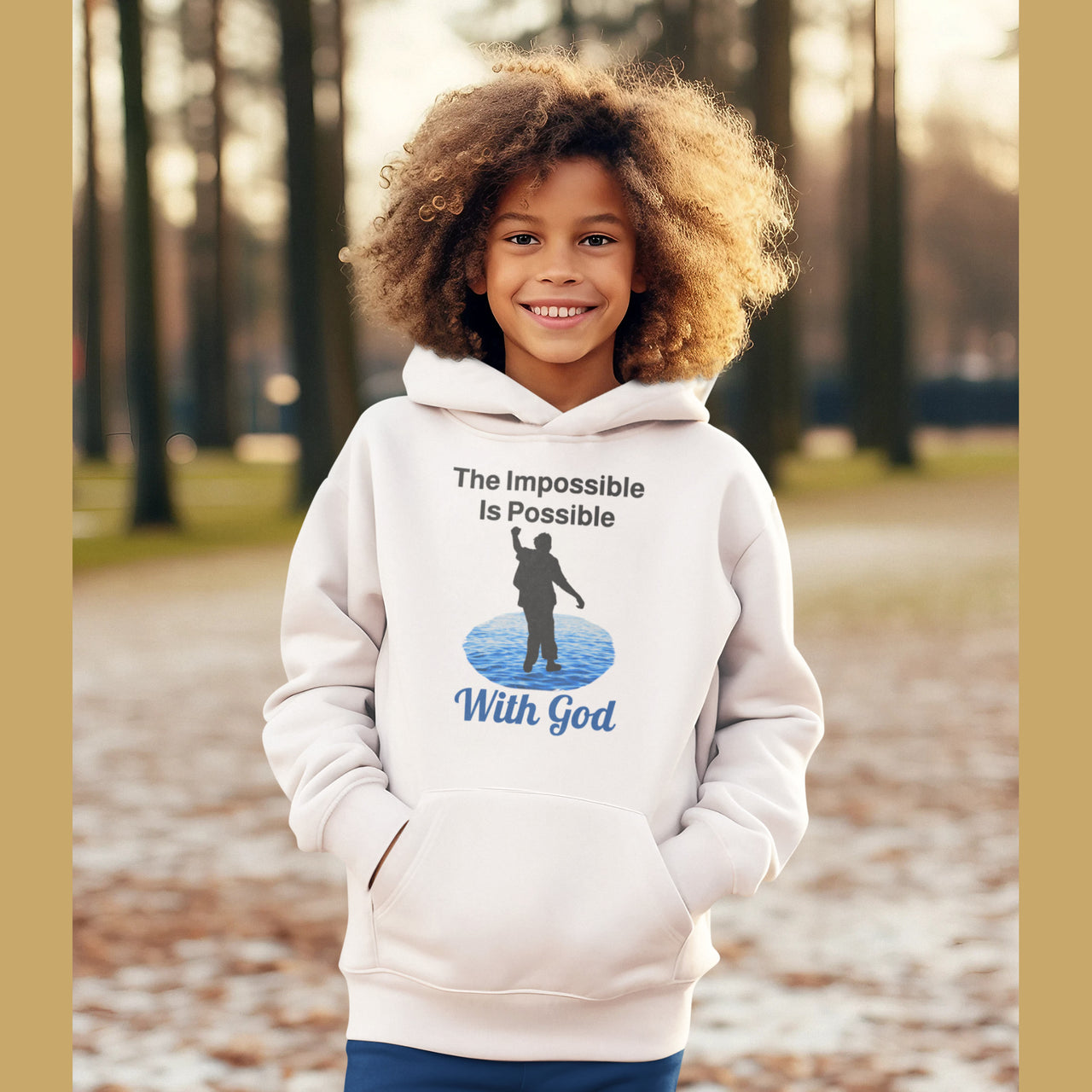 Gildan Youth Unisex Hoodie, Walk on Water Teen