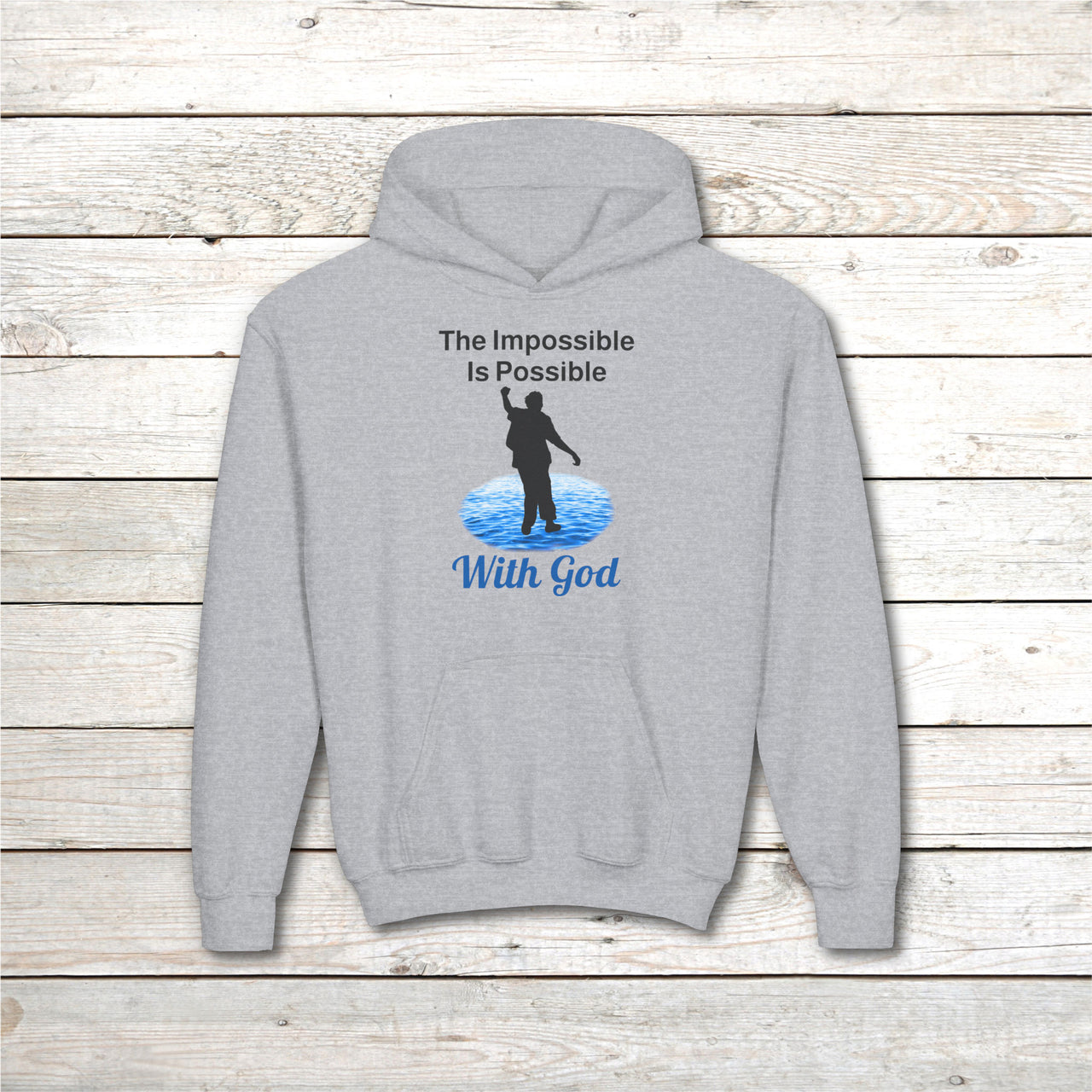 Gildan Youth Unisex Hoodie, Walk on Water Teen