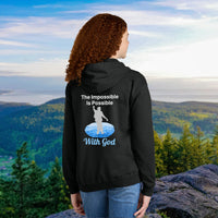 Gildan Youth Unisex Zip-Up Hoodie, Walk on Water Teen (Image on Back)