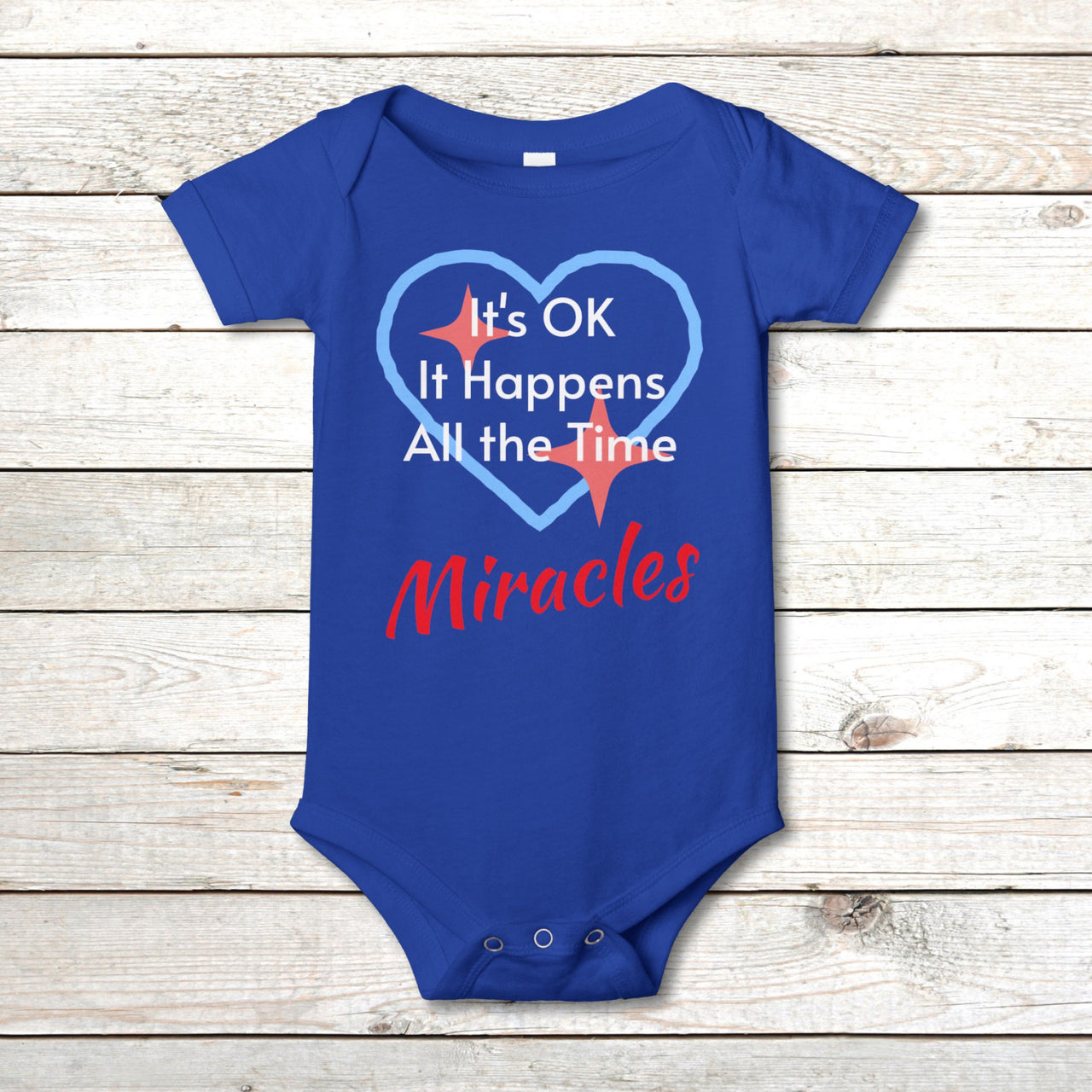 Bella+Canvas Baby Onesie, Miracles Happen