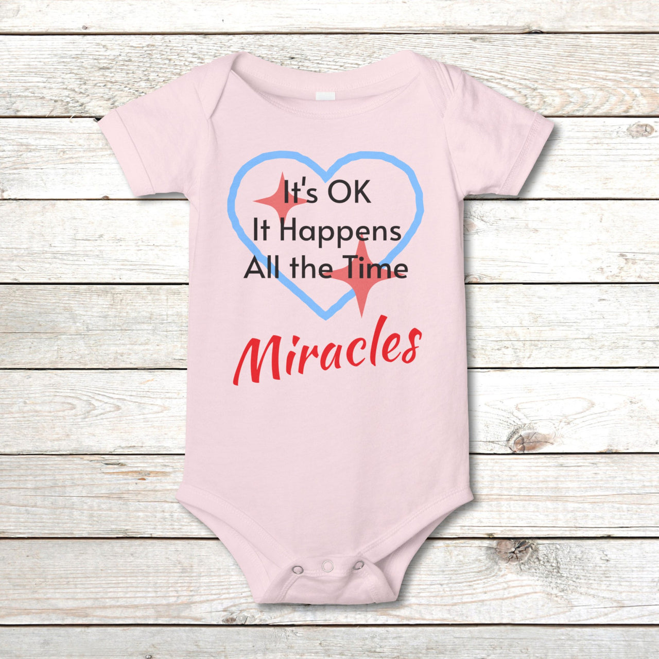 Bella+Canvas Baby Onesie, Miracles Happen