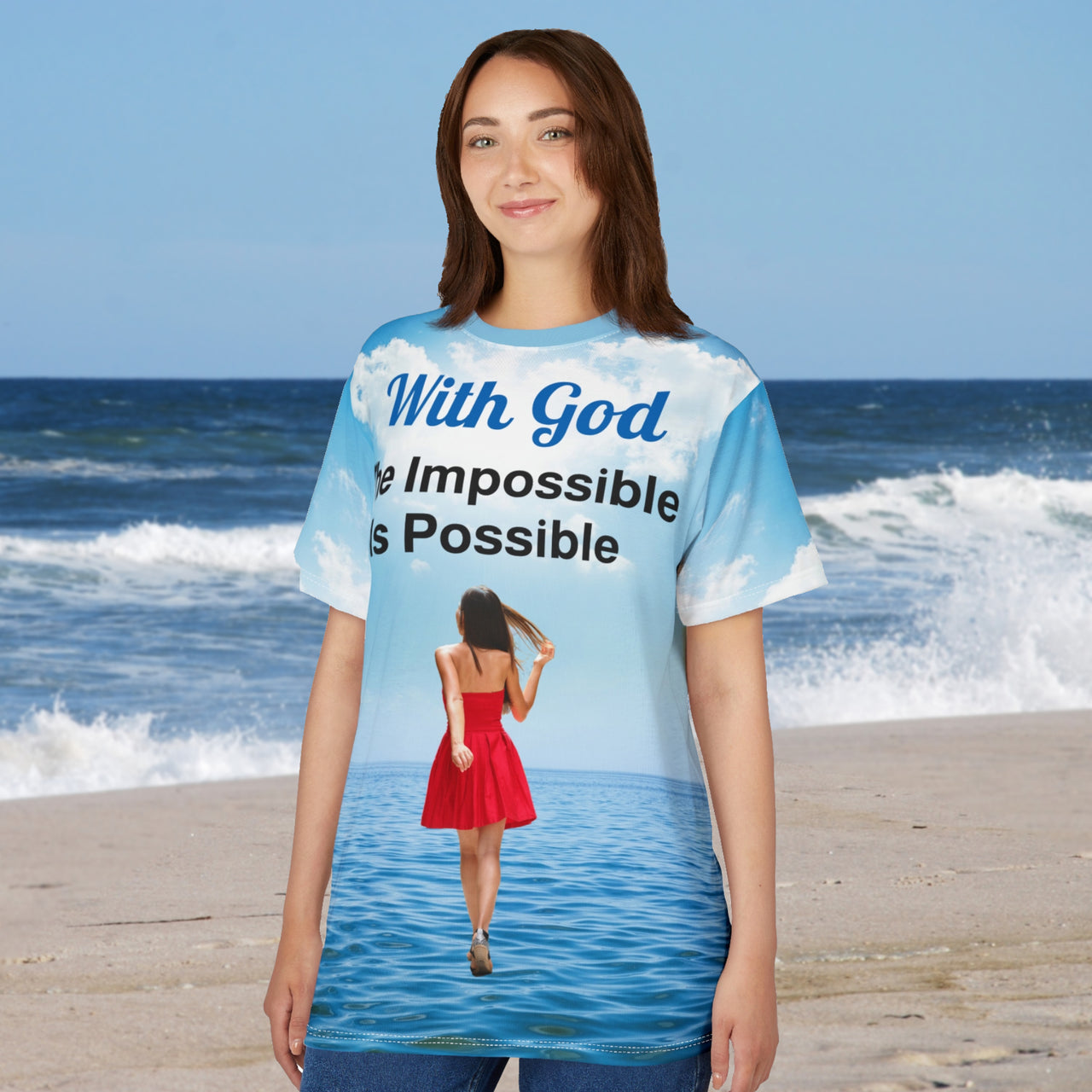 Signature Adult Unisex Activewear Shirt, Walk on Water Woman