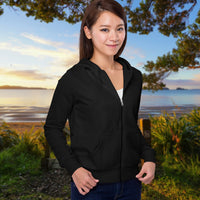 Gildan Adult Unisex Zip-Up Hoodie, Walk on Water Woman (Image on back)