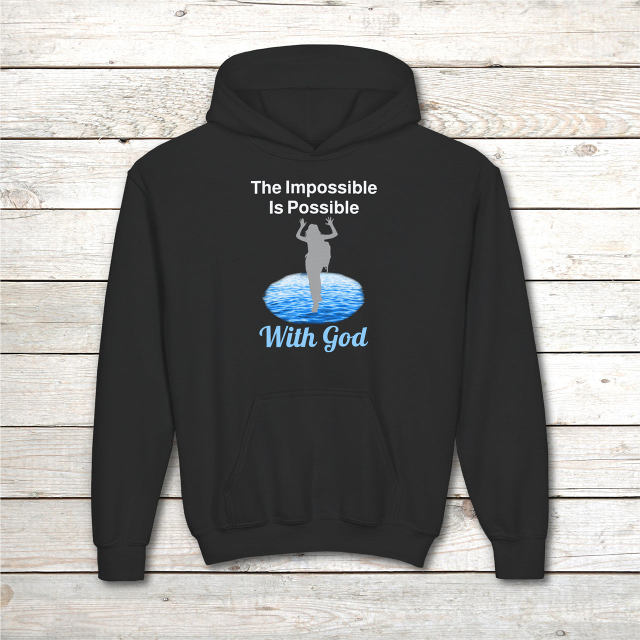 Gildan Youth Unisex Hoodie, Walk on Water Girl
