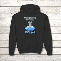 Gildan Youth Unisex Hoodie, Walk on Water Girl
