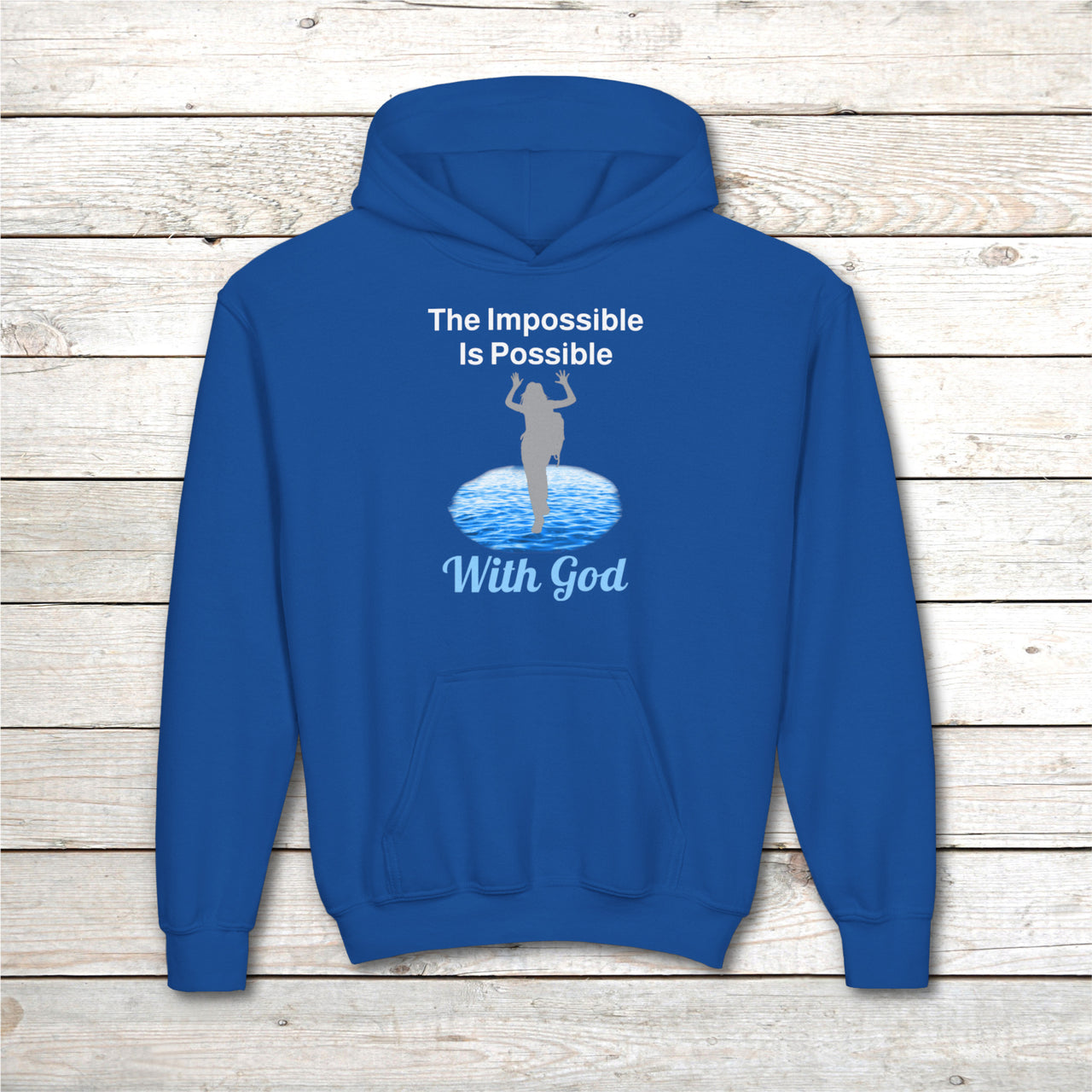 Gildan Youth Unisex Hoodie, Walk on Water Girl