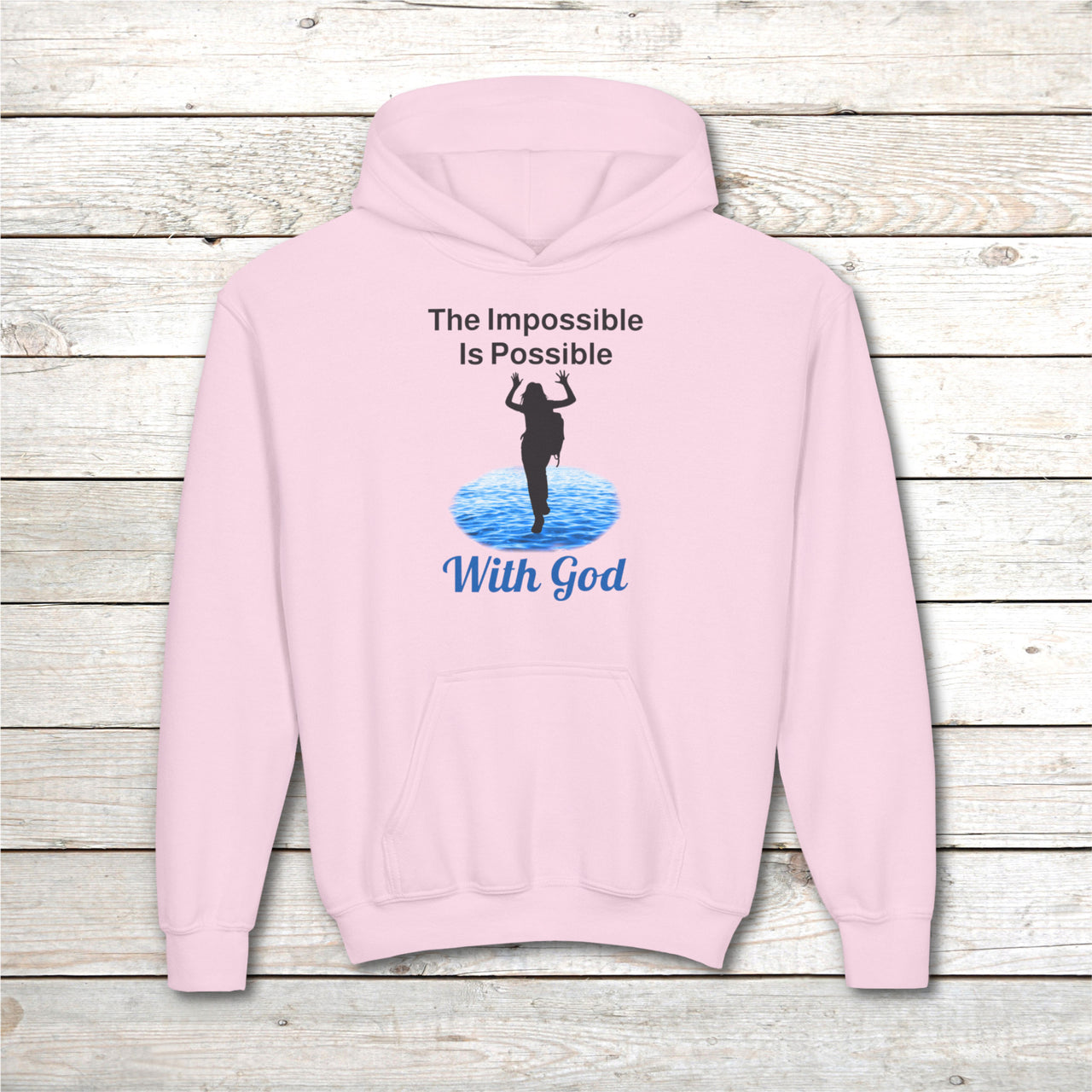Gildan Youth Unisex Hoodie, Walk on Water Girl