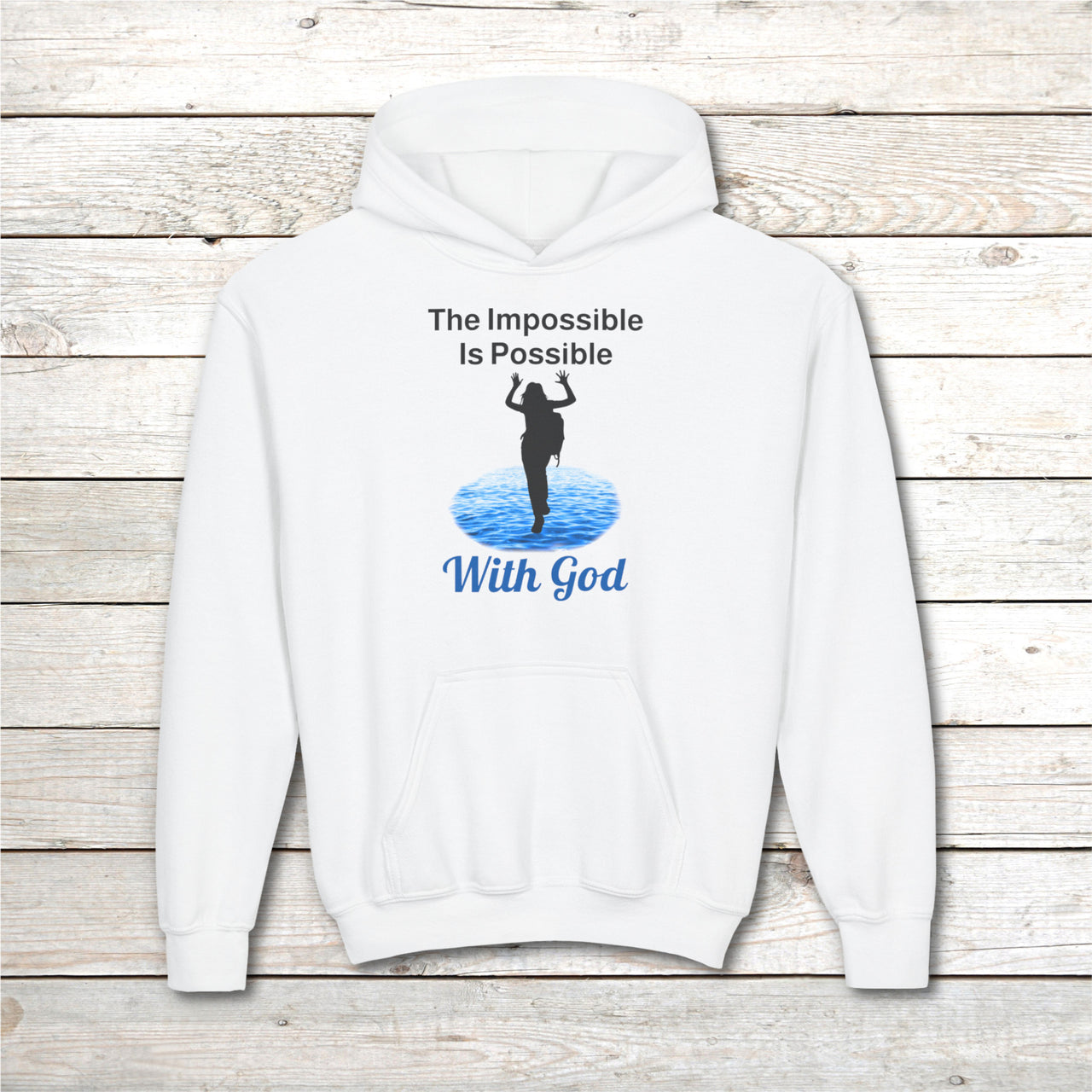 Gildan Youth Unisex Hoodie, Walk on Water Girl
