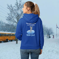 Gildan Youth Unisex Zip-Up Hoodie, Walk on Water Girl (Image on Back)