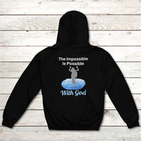 Gildan Youth Unisex Zip-Up Hoodie, Walk on Water Girl (Image on Back)