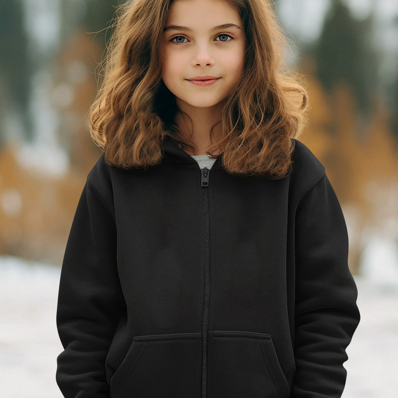 Gildan Youth Unisex Zip-Up Hoodie, Walk on Water Girl (Image on Back)