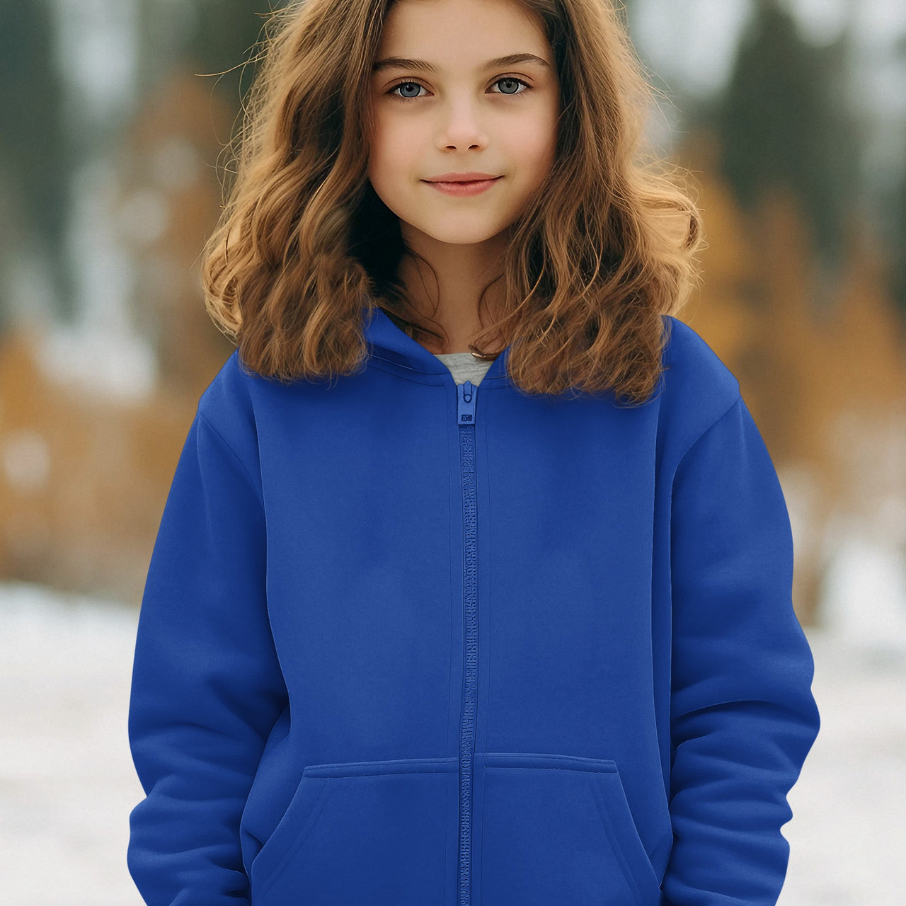 Gildan Youth Unisex Zip-Up Hoodie, Walk on Water Girl (Image on Back)