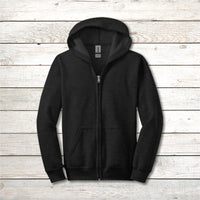Gildan Youth Unisex Zip-Up Hoodie, Walk on Water Girl (Image on Back)
