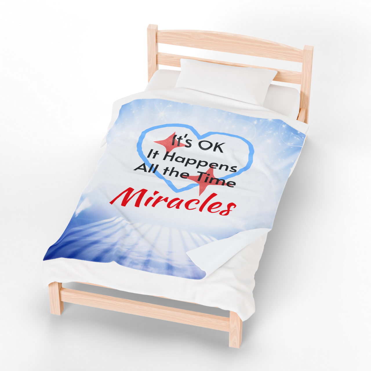 Premium Plush Velveteen Blanket, Miracles Happen