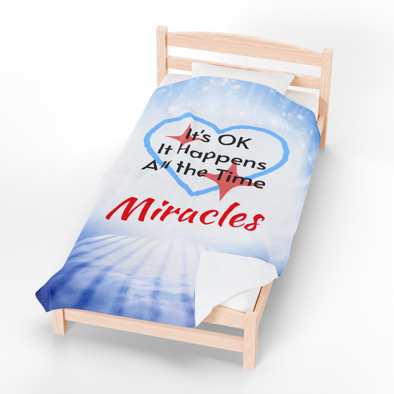 Premium Plush Velveteen Blanket, Miracles Happen
