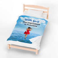 Premium Plush Velveteen Blanket, Walk on Water Woman