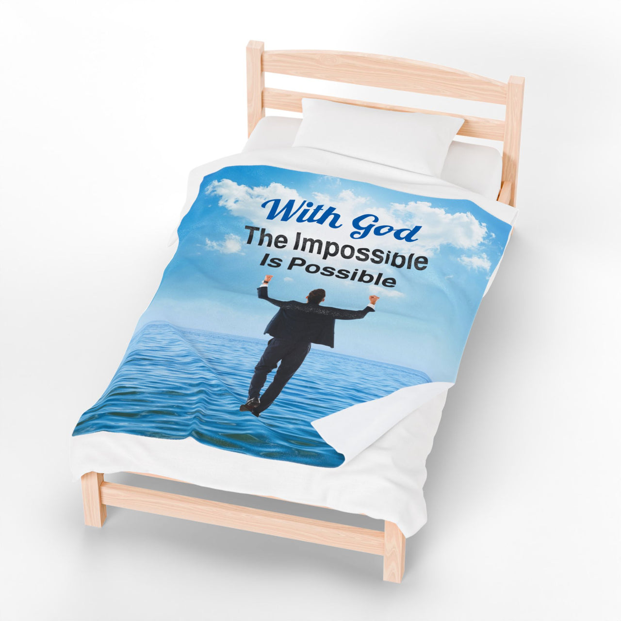 Premium Plush Velveteen Blanket, Walk on Water Man