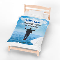 Premium Plush Velveteen Blanket, Walk on Water Man