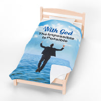Premium Plush Velveteen Blanket, Walk on Water Man