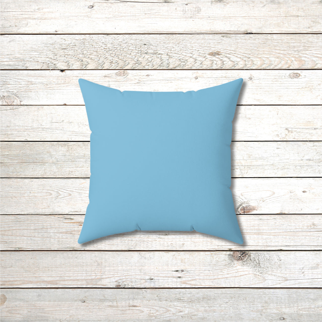 Reversible Throw Pillow, Walk on Water Man - Light Sea Blue Back