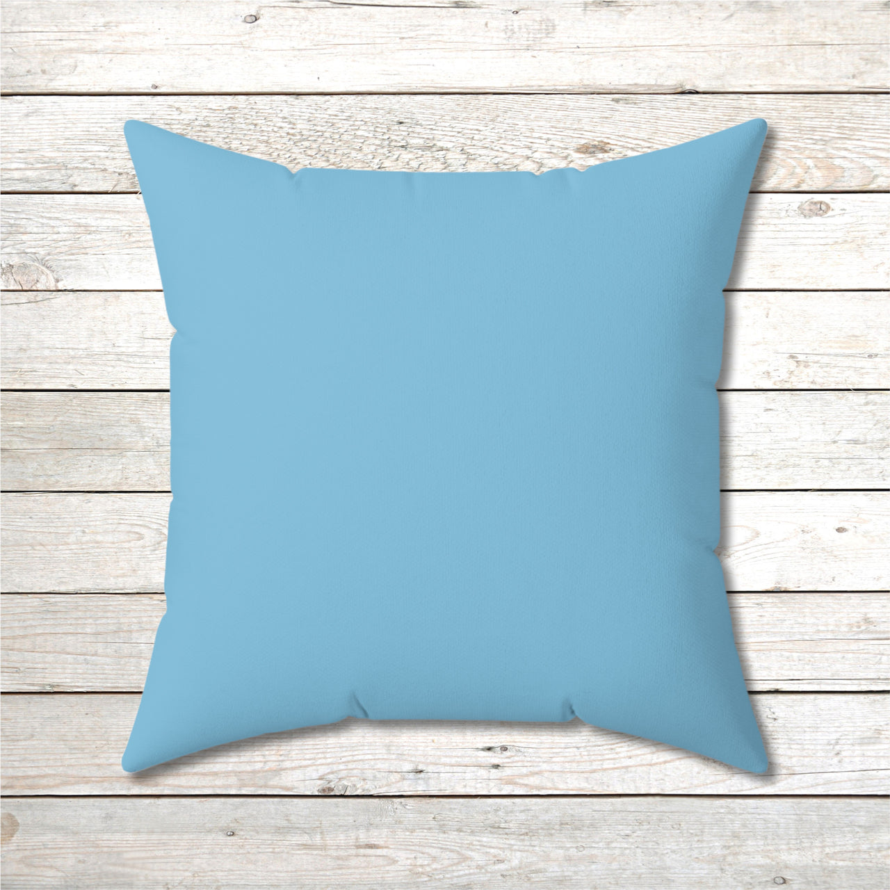 Reversible Throw Pillow, Walk on Water Man - Light Sea Blue Back