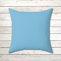 Reversible Throw Pillow, Walk on Water Man - Light Sea Blue Back