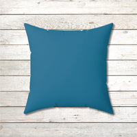 Reversible Throw Pillow, Walk on Water Woman - Sea Blue Back